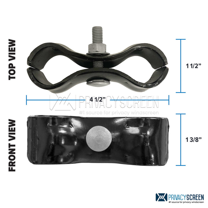 Black Steel Fence Panel Clamp - PrivacyScreen